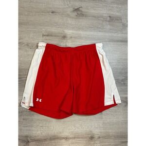 Under Armour Athletic Shorts Red‎ White Trim Activewear Running Small